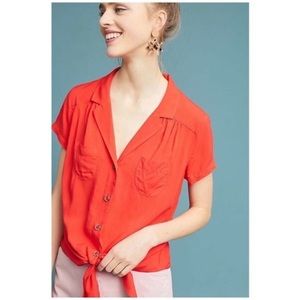 Anthropologie Maeve Bateau Button Down Blouse